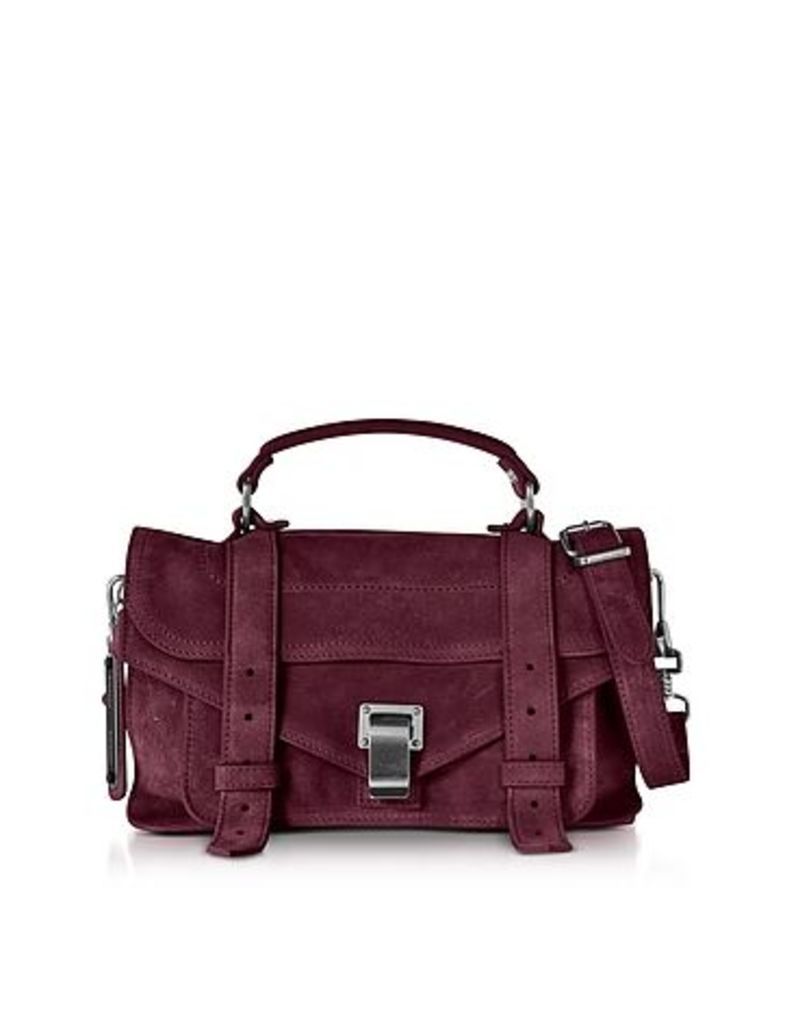 Proenza Schouler Handbags, PS1 Medium Dark Grape Suede Satchel Bag