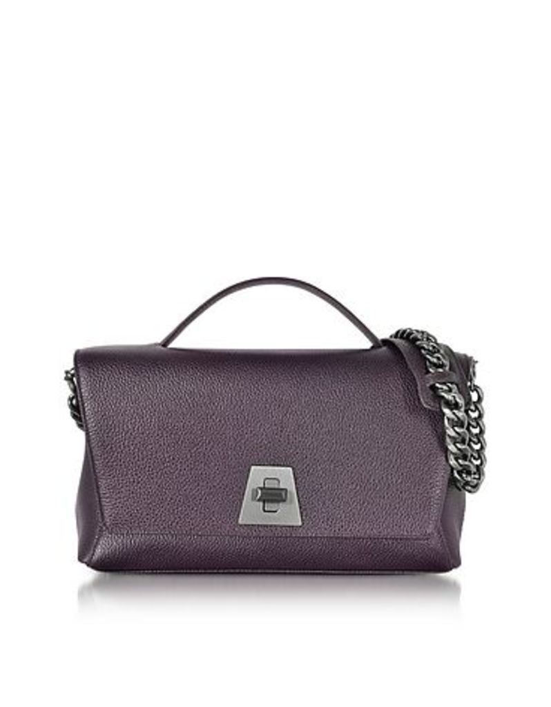 Akris Handbags, Blackberry Cervocalf Anouk Day Bag w/Detachable Chain