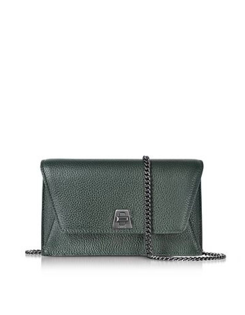 Akris Handbags, Bottle Green Cervocalf Anouk Mini Envelope Bag