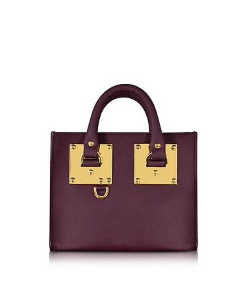 Sophie Hulme Handbags, Aubergine Saddle Leather Albion Box Tote Bag