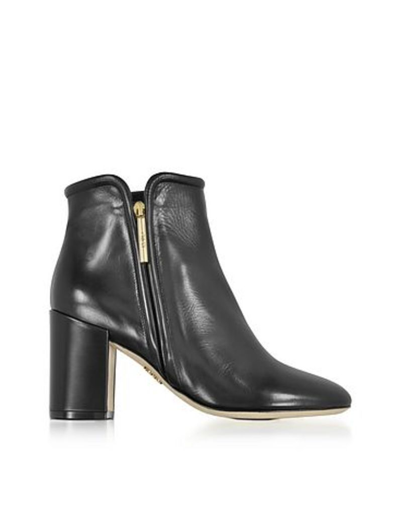 Rodo Shoes, Black Leather Heel Ankle Boots