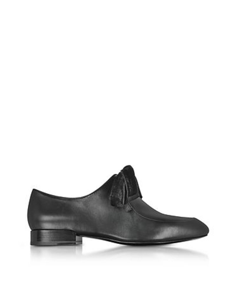 3.1 Phillip Lim Shoes, Black Leather Square Toe Lace Up Shoes