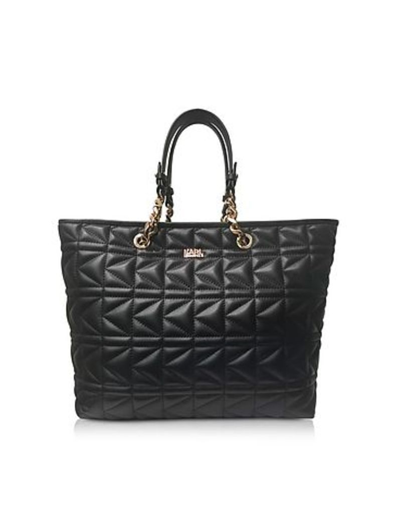 Karl Lagerfeld Handbags, K/Kuilted Black Leather Tote Bag