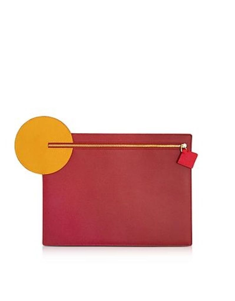 Roksanda Designer Handbags, Cherry and Honey Leather Alpin Clutch