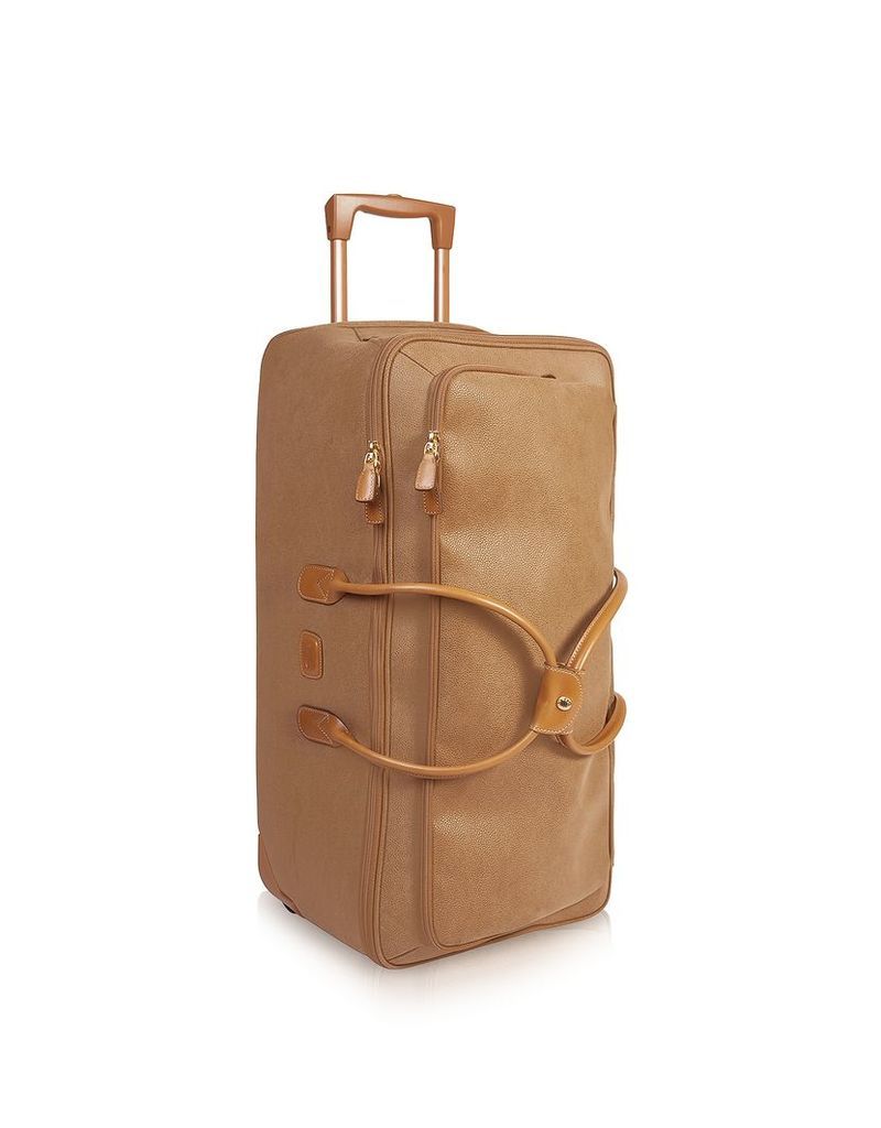 Bric's Designer Travel Bags, Life - Large Camel Micro Suede Rolling Duffle Bag