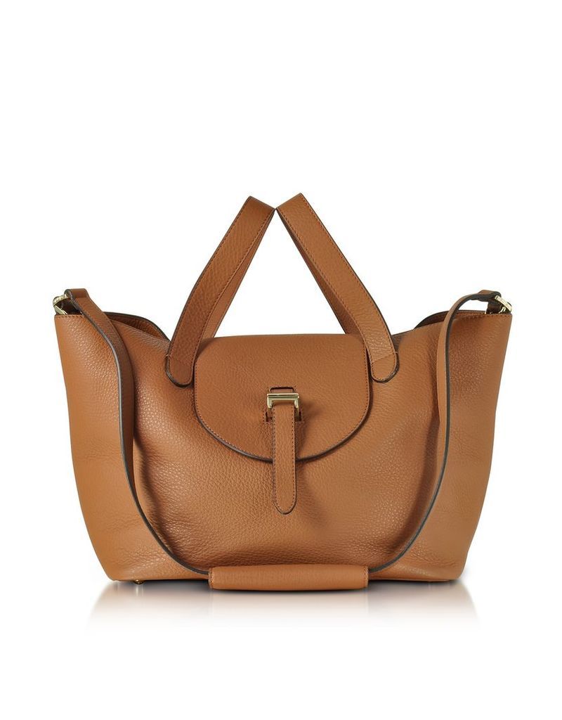 Meli Melo Designer Handbags, Tan Coimbra Leather Thela Medium Tote Bag