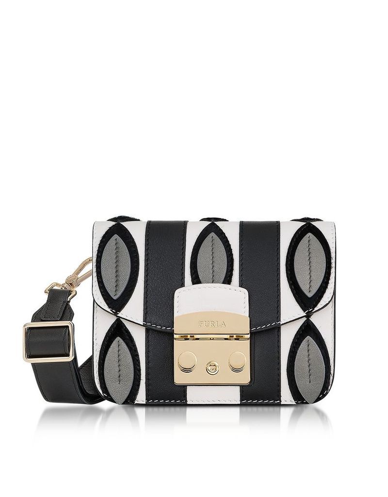 Furla Handbags, Onyx and Petalo Optical Print Metropolis Mini Crossbody Bag