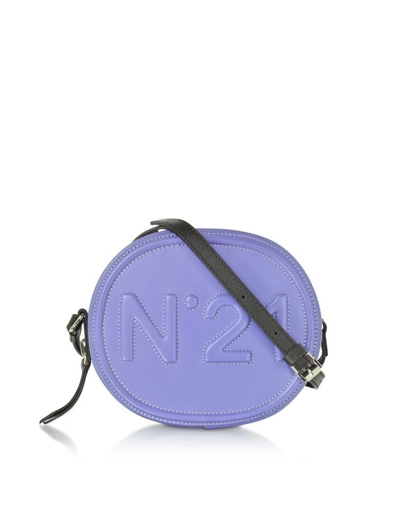 N°21 Handbags, Liliac Leather Oval Crossbody Bag w/Embossed Logo
