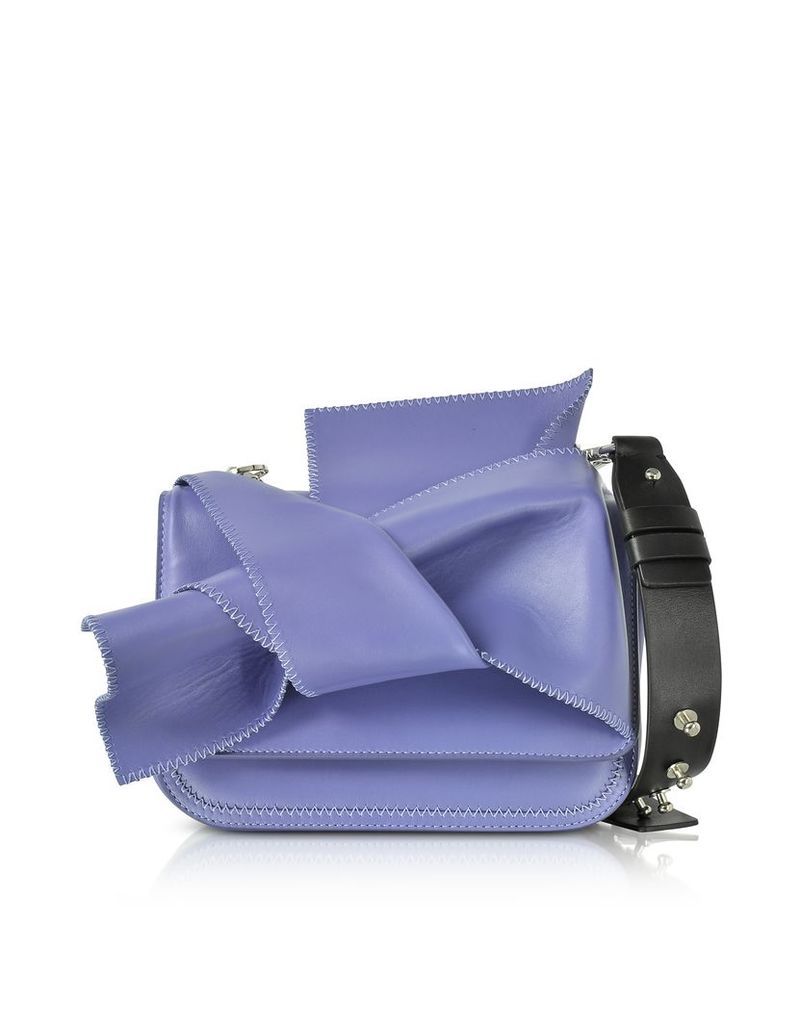 N°21 Handbags, Small Liliac Leather Bow Shoulder Bag w/Black Leather Shoulder Strap
