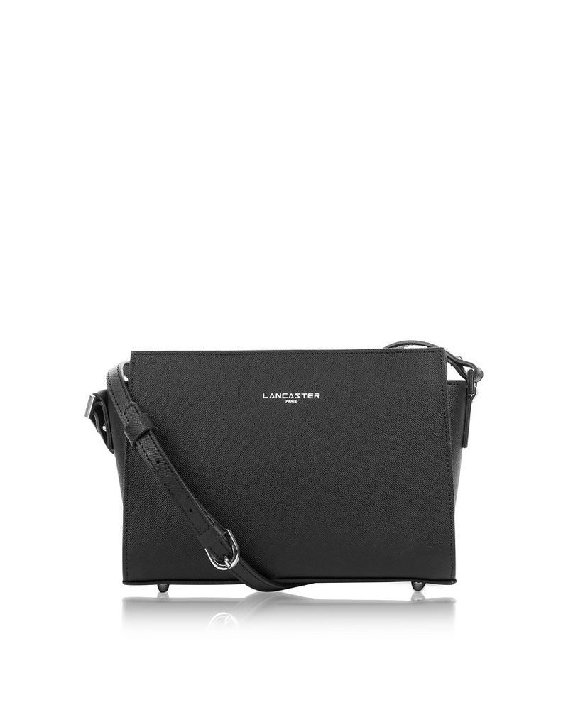 Designer Handbags, Adele Black Saffiano Leather Small Crossbody Bag