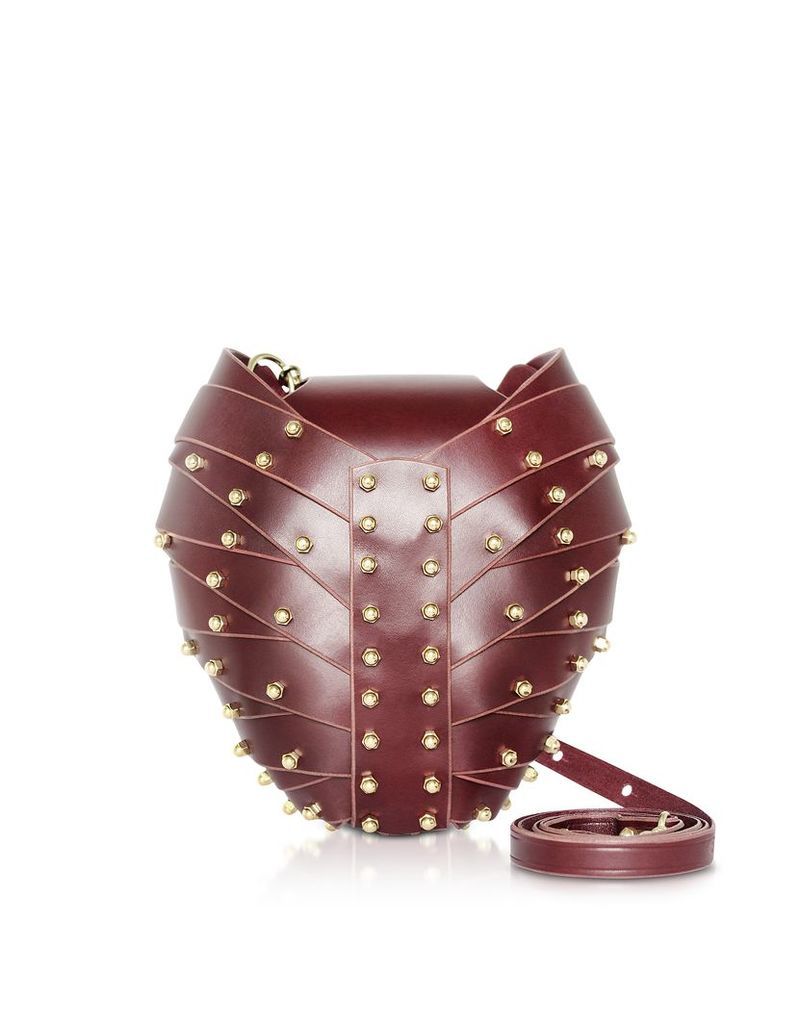Designer Handbags, Merlot Leather Heart Bag