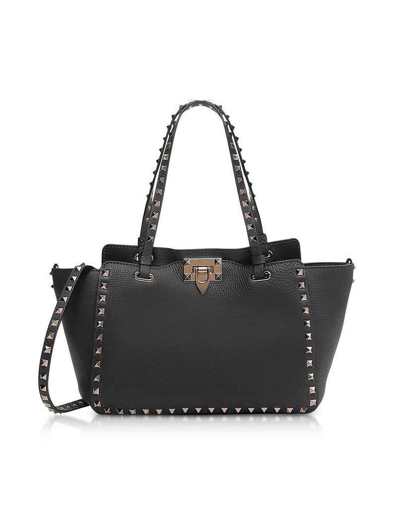 Valentino Handbags, Black Rockstud Leather Small Bag