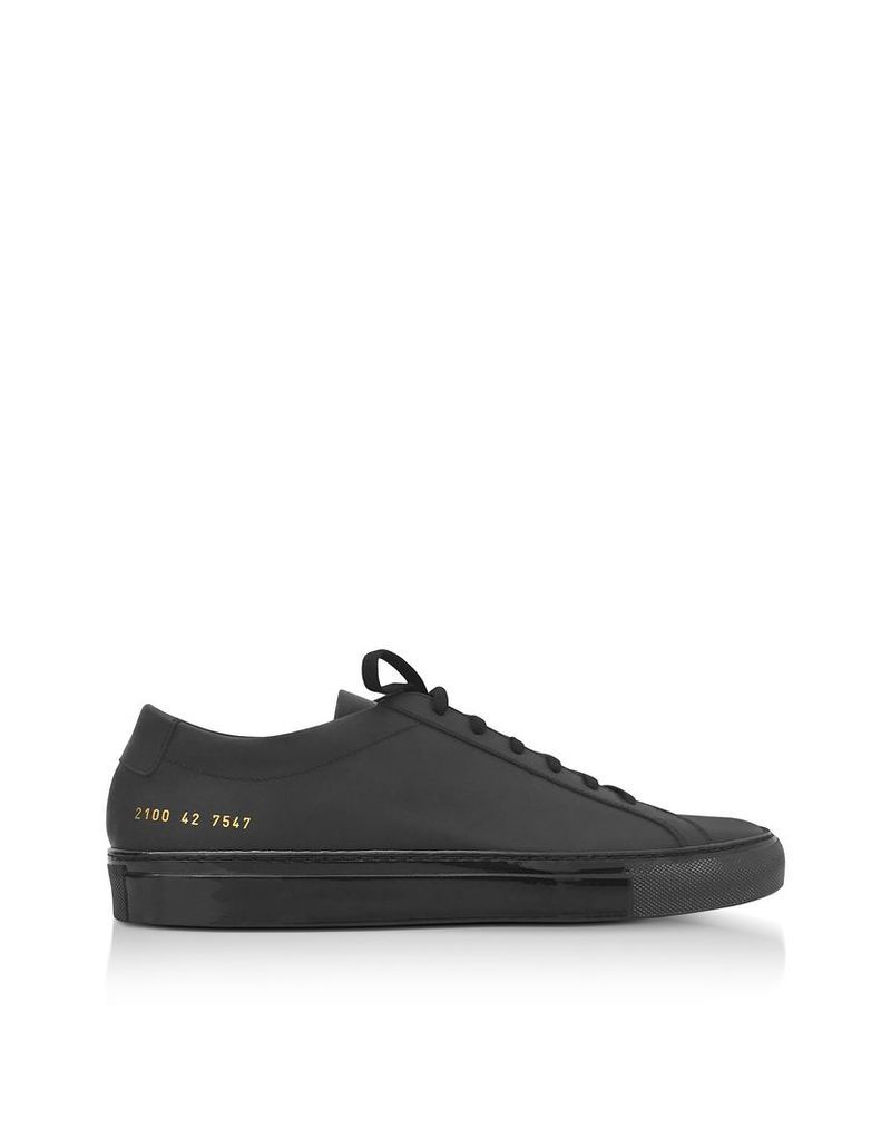 Common Projects Shoes, Black Leather Achilles Luxe Men's Sneakers