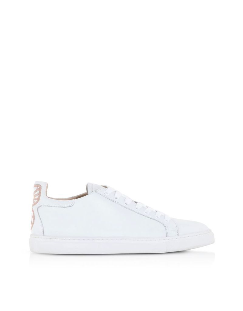 Sophia Webster Shoes, Bibi White and Baby Pink Low Top Sneakers