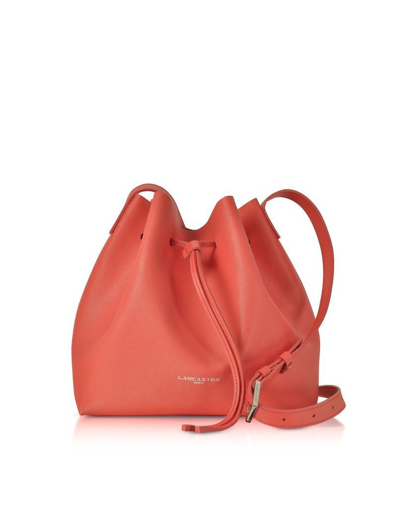 Lancaster Paris Designer Handbags, Pur Saffiano Leather Bucket Bag