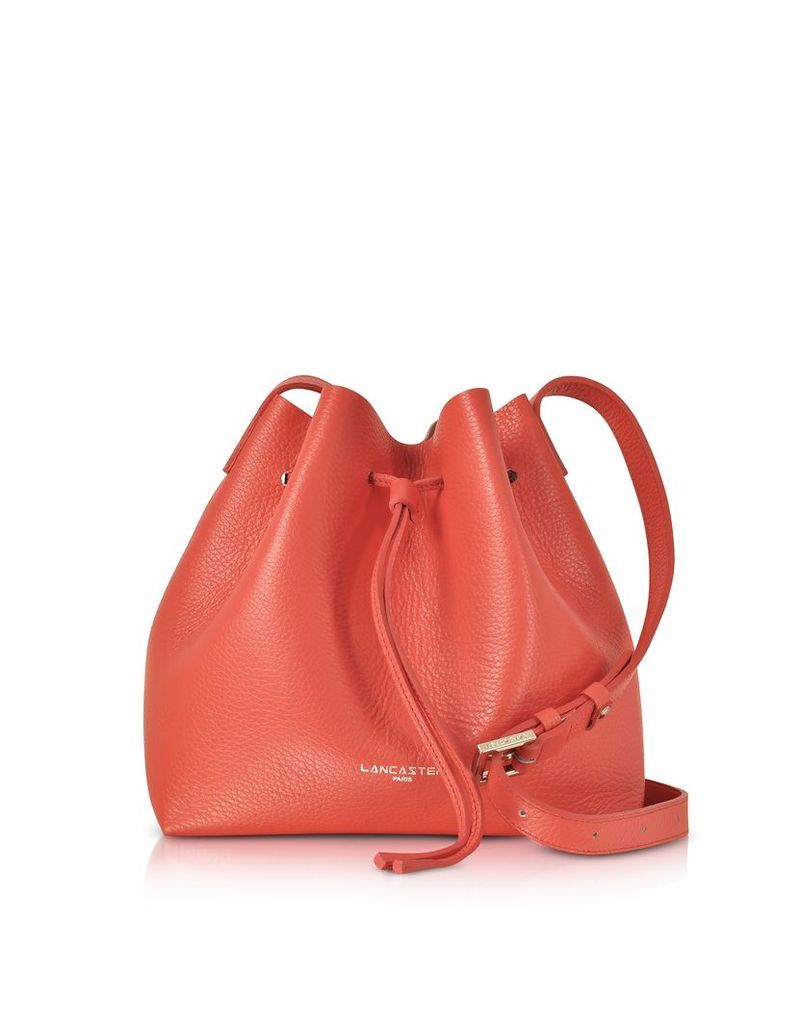 Lancaster Paris Designer Handbags, Pur & Element Foulonné Leather Bucket Bag