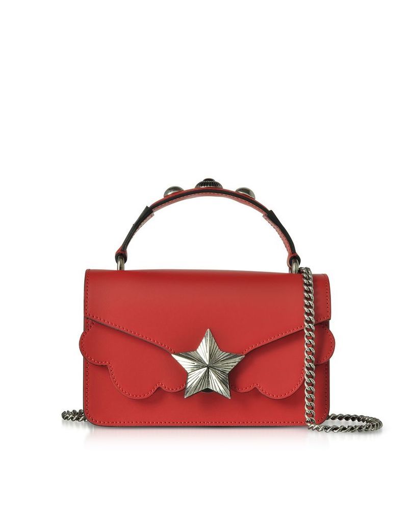 Designer Handbags, Red Leather Vega Mini Shoulder Bag