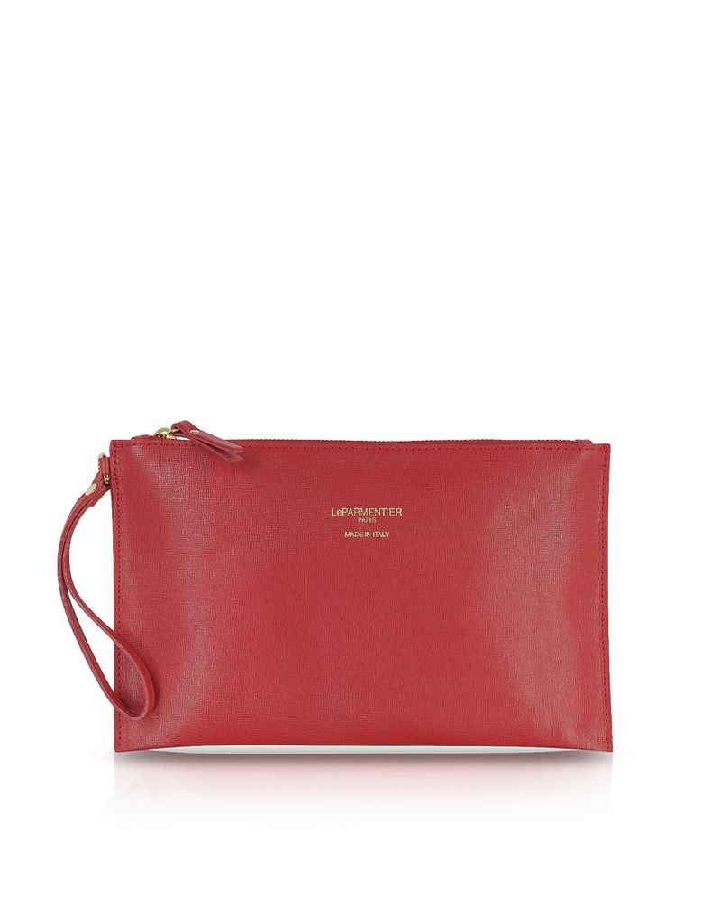 Le Parmentier Designer Handbags, Saffiano Leather Zip Clutch