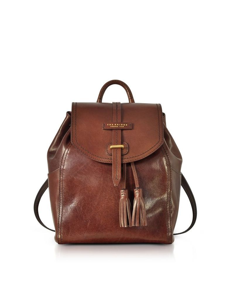 Designer Handbags, Florentin Brown Medium Backpack w/Tassels