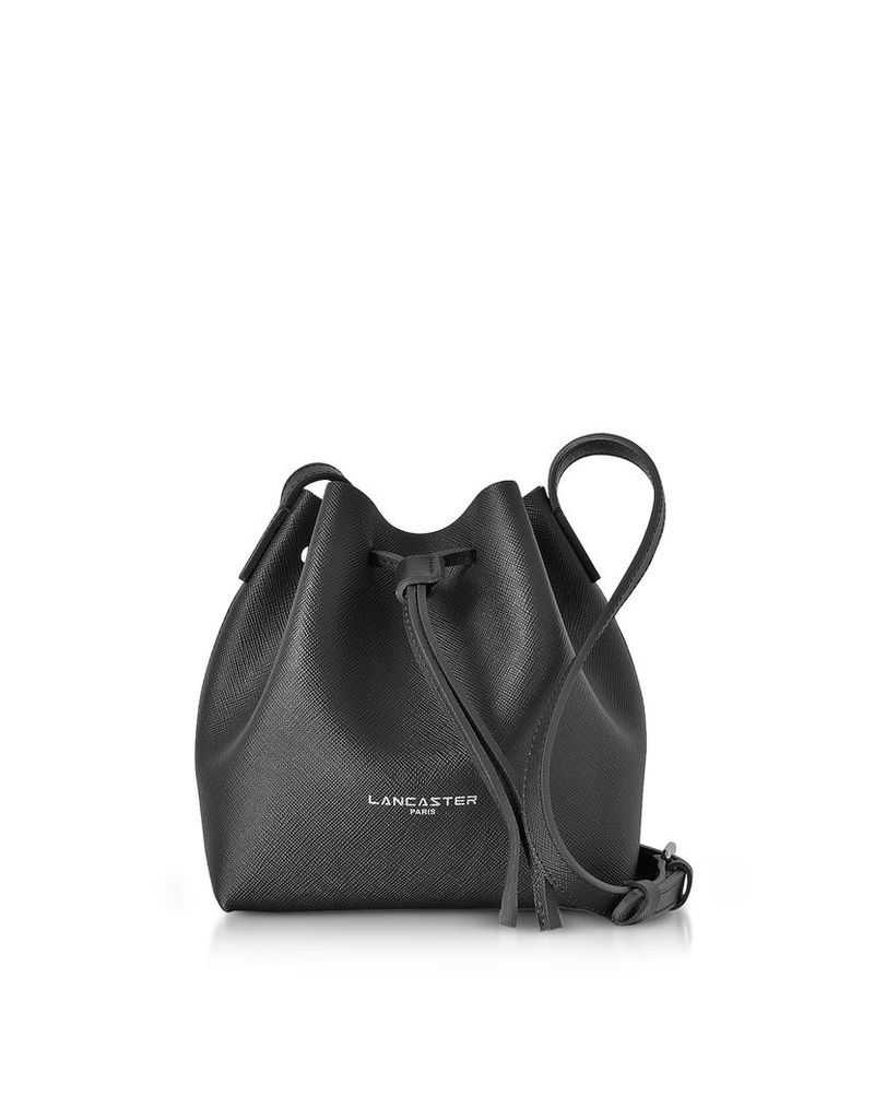Lancaster Paris Designer Handbags, Pur & Element Saffiano Leather Mini Bucket Bag