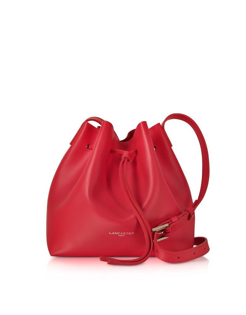Lancaster Paris Designer Handbags, Pur & Element Smooth Leather Small Bucket Bag