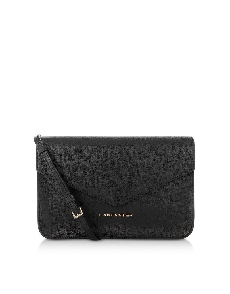 Lancaster Paris Designer Handbags, Saffiano Signature Flap Clutch w/Strap