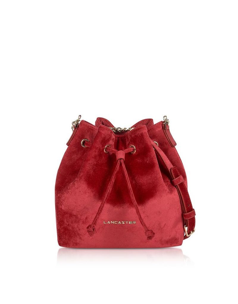 Lancaster Paris Designer Handbags, Velvet Small Bucket Bag