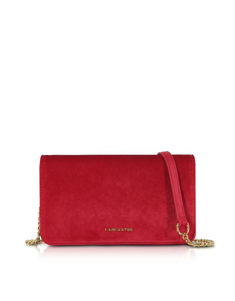 Designer Handbags, Velvet Flap Clutch w/Strap