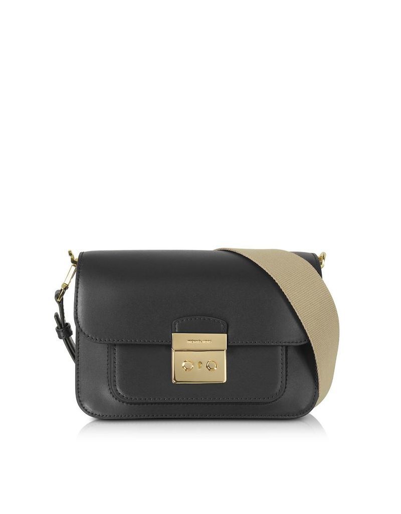 Michael Kors Designer Handbags, Sloan Editor Large Black Leather Shoulder Bag