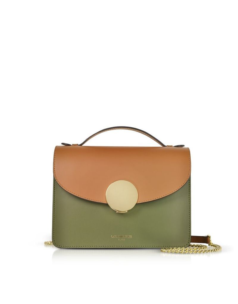 Designer Handbags, New Ondina Color Block Flap Top Leather Satchel Bag