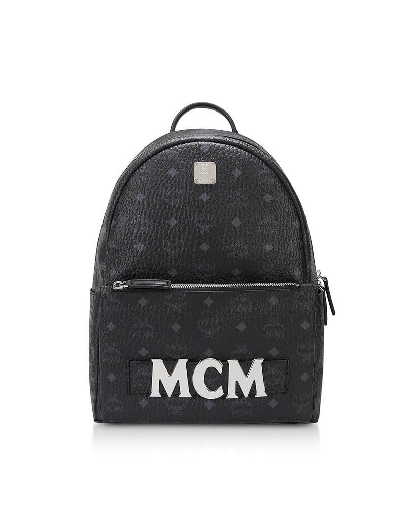 MCM Designer Handbags, Black Trilogie Stark Small/Medium Backpack
