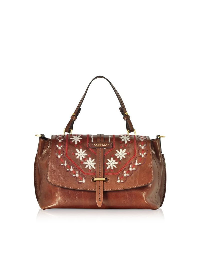 Designer Handbags, Fiesole Embroidered Leather Satchel Bag