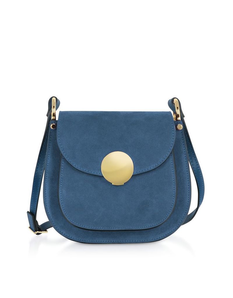 Designer Handbags, Agave Suede and Smooth Leather Shoulder Bag