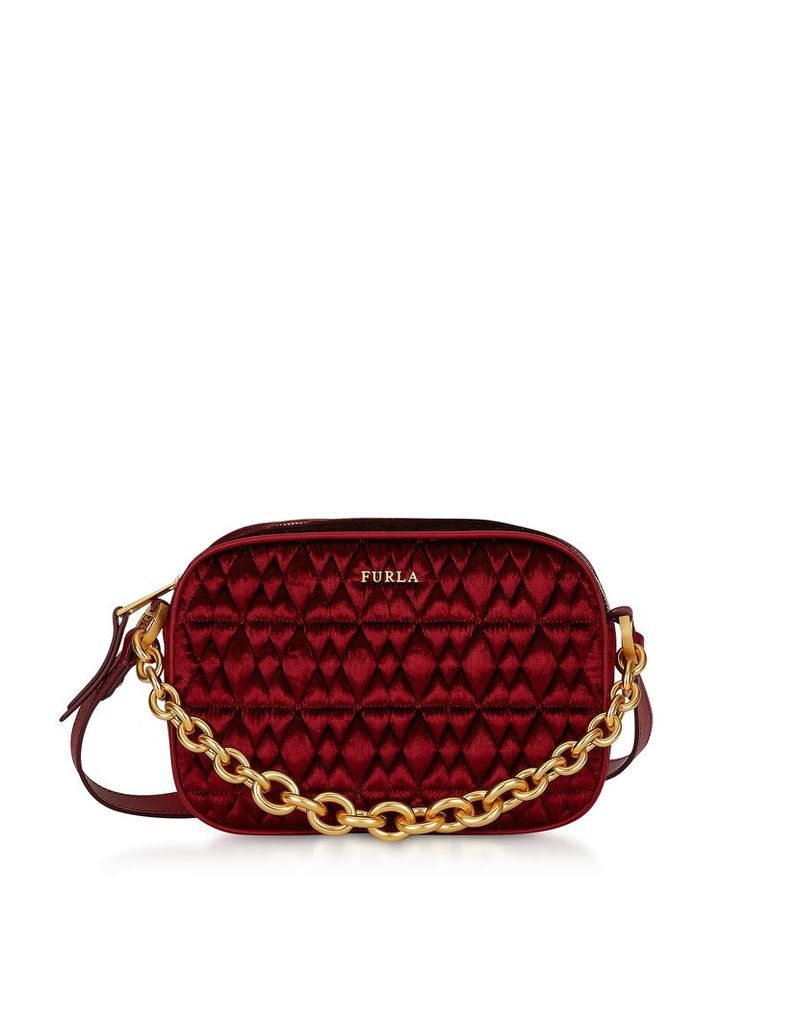 Furla Designer Handbags, Quilted Velvet Cometa Mini Crossbody Bag