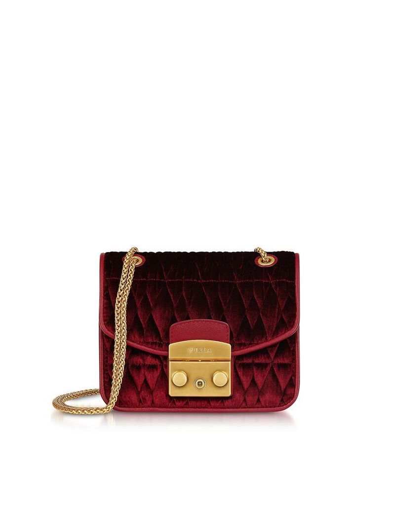 Furla Designer Handbags, Quilted Velvet Metropolis Cometa Mini Crossbody Bag