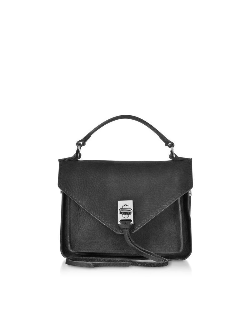 Rebecca Minkoff Designer Handbags, Black Nubuck Leather Mini Darren Messenger Bag