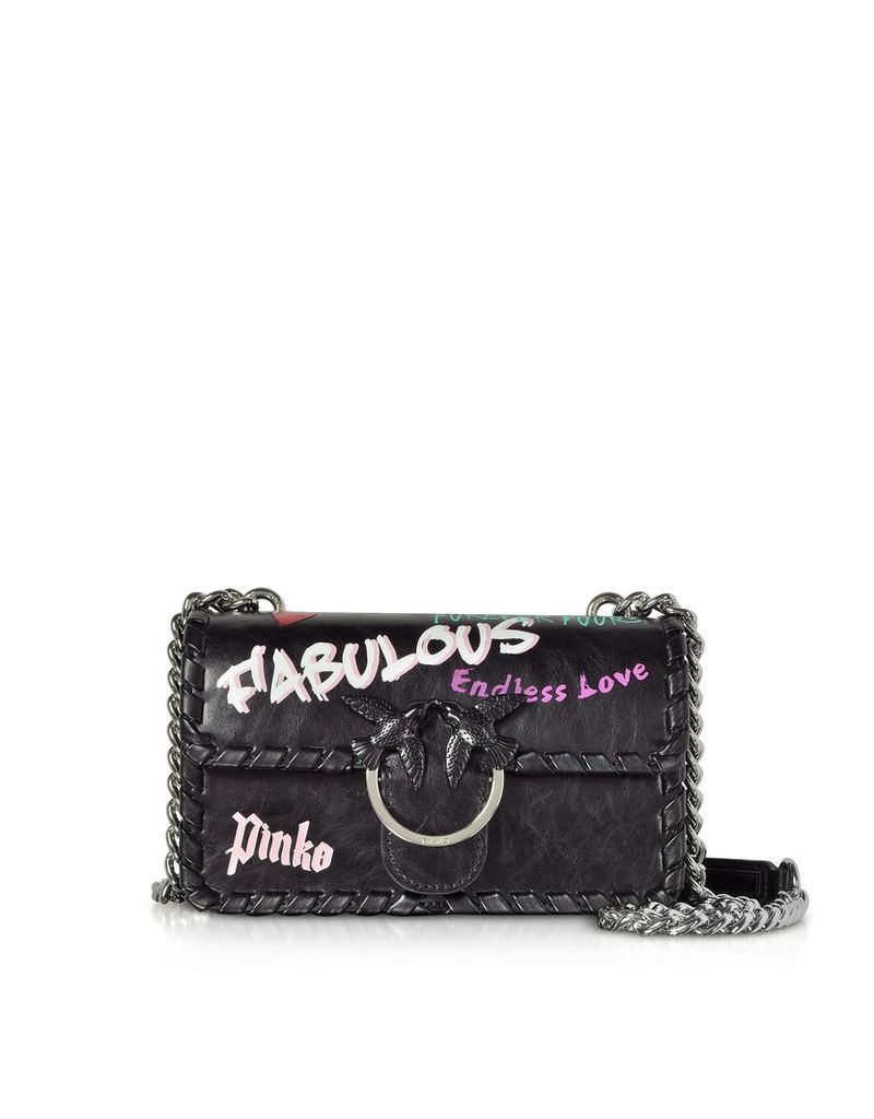 Pinko Designer Handbags, Mini Love Fabulous Leather Shoulder Bag