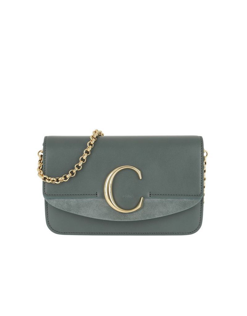Chloe Designer Handbags, C Clutch With Cahin Cloudy Blue