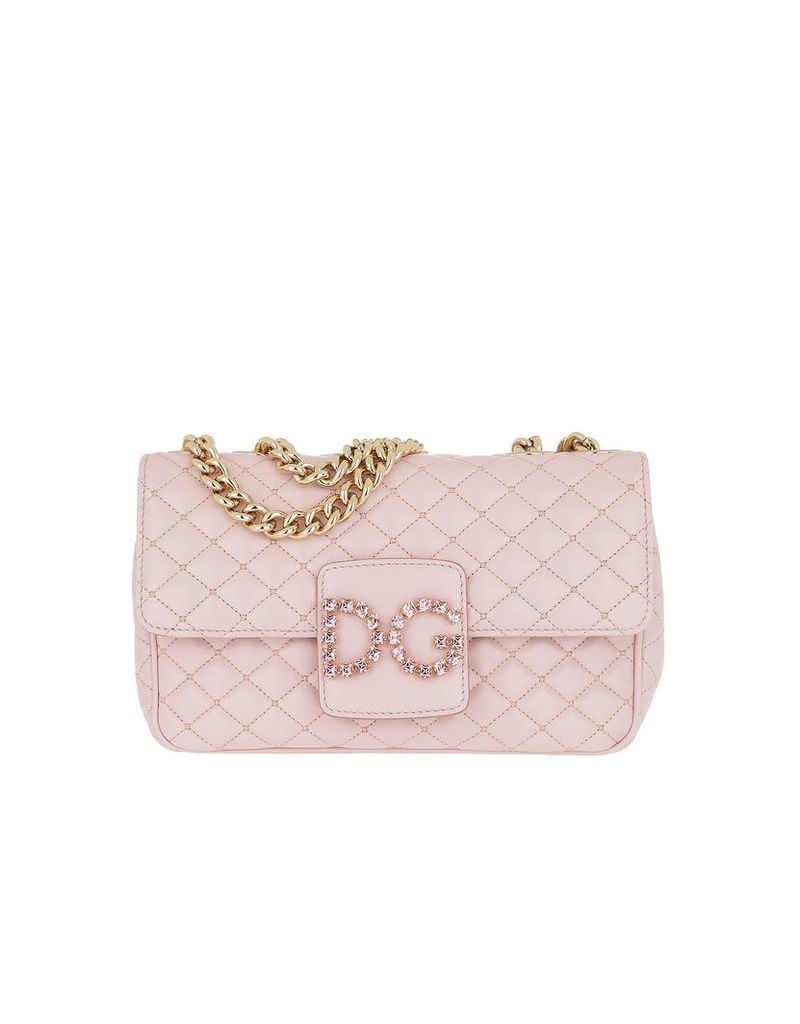 Dolce & Gabbana Designer Handbags, DG MatelassÃ© Shoulder Bag Leather Rosa
