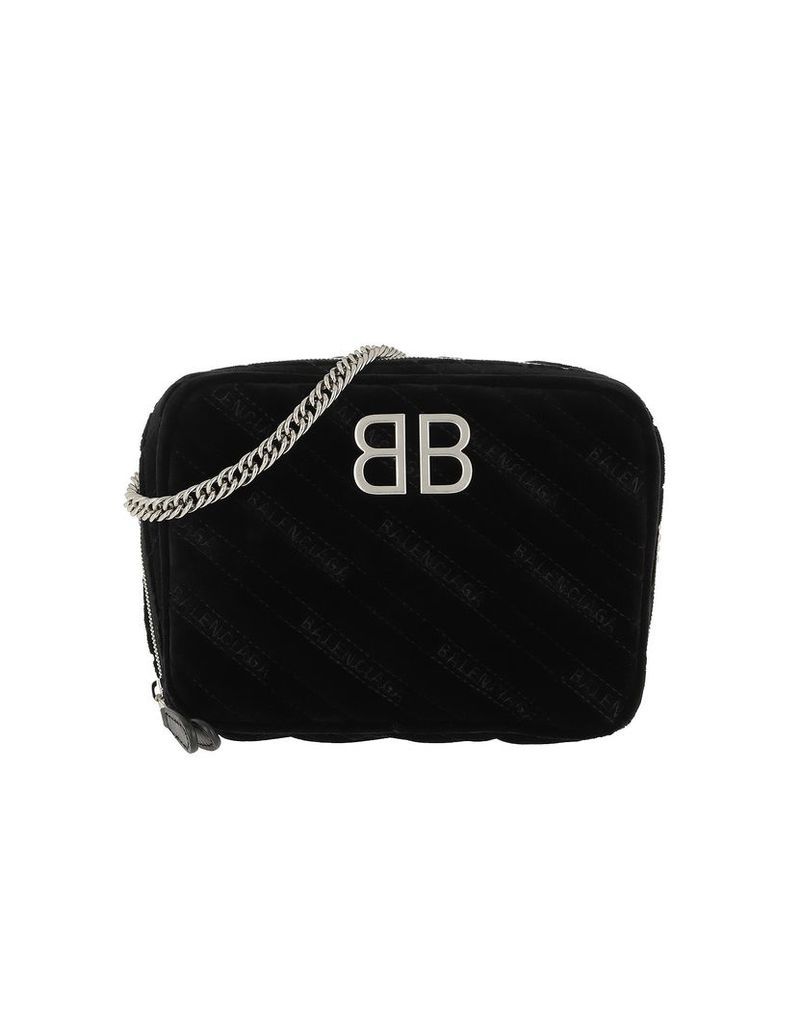 Balenciaga Designer Handbags, BB Camera Bag Leather Black
