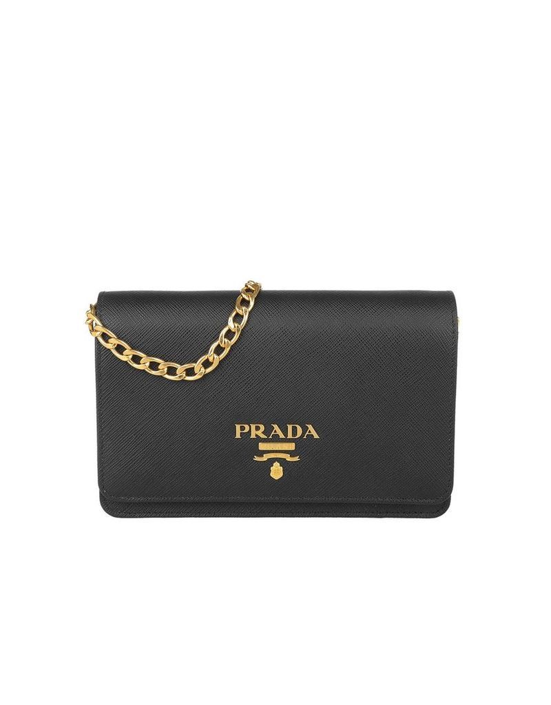 Prada Designer Handbags, Shoulder Bag Saffiano Lux Nero