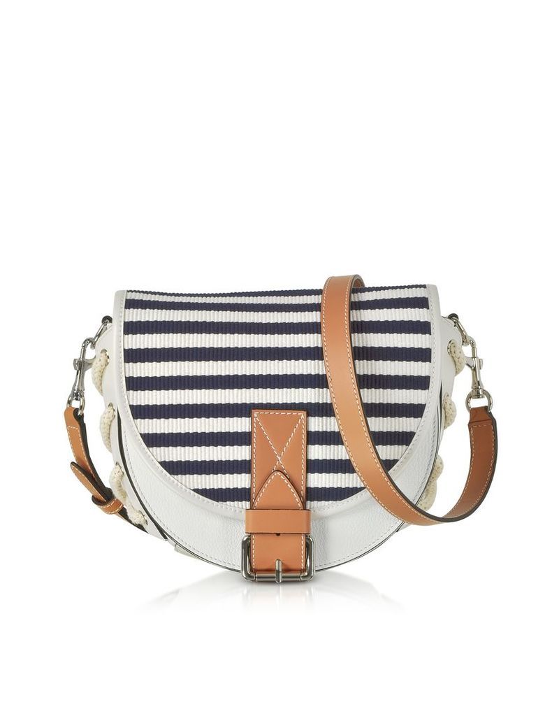 JW Anderson Designer Handbags, Small Bike Striped Canvas Shoulder Bag