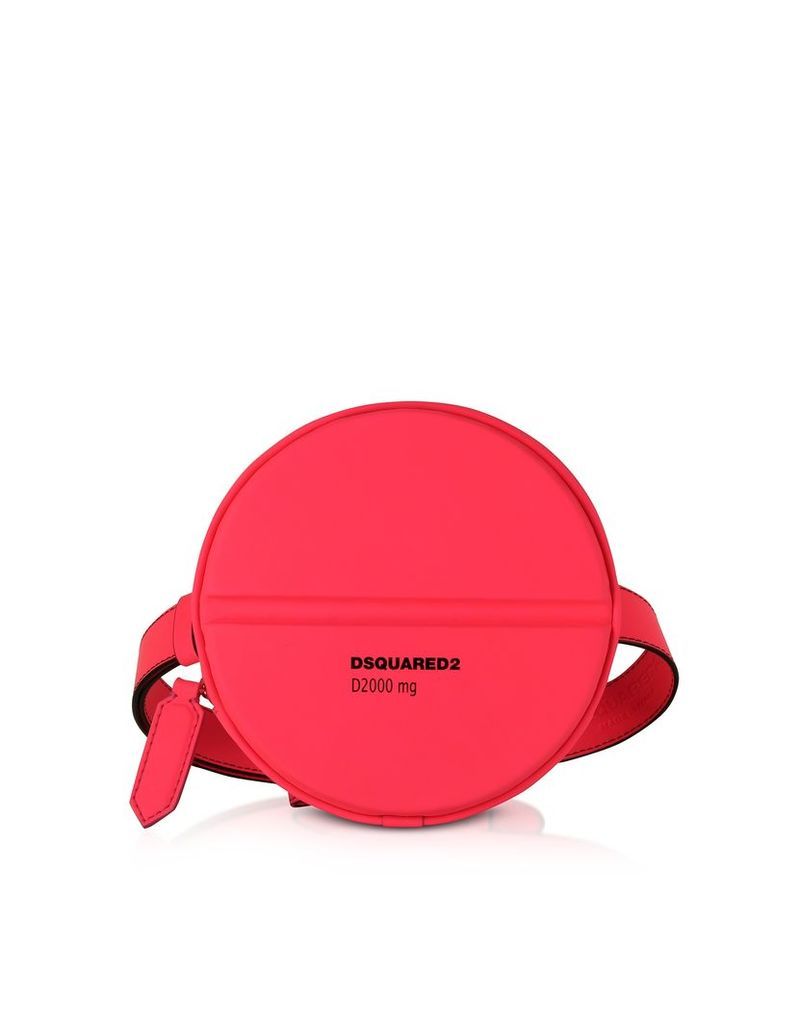 DSquared2 Designer Handbags, Neon Pink Gommato Leather Pill Crossbody/Belt Bag