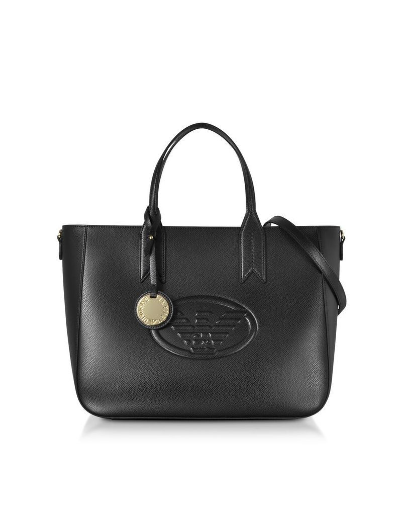 Emporio Armani Designer Handbags, Medium Embossed Eco Leather Tote Bag