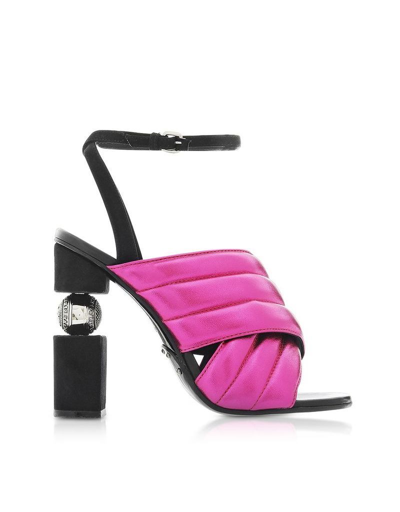 Designer Shoes, Jana Fuchsia Laminated High Heel Sandals