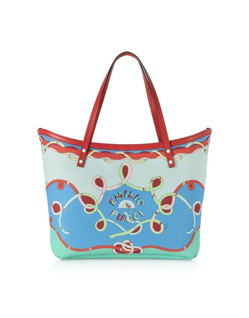 Emilio Pucci Designer Handbags, Cornflower Tote Bag w/Pouch