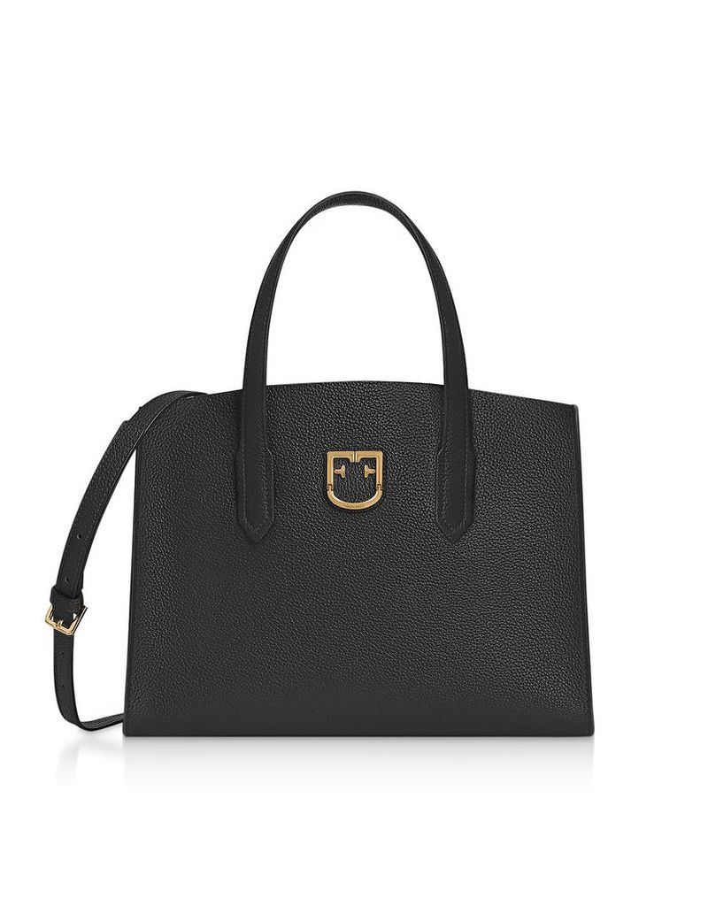 Furla Designer Handbags, Onyx Black Lodovica M Tote Bag