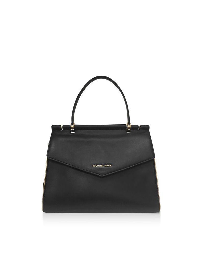 Michael Kors Designer Handbags, Black Jasmine Medium Top-Handle Satchel Bag