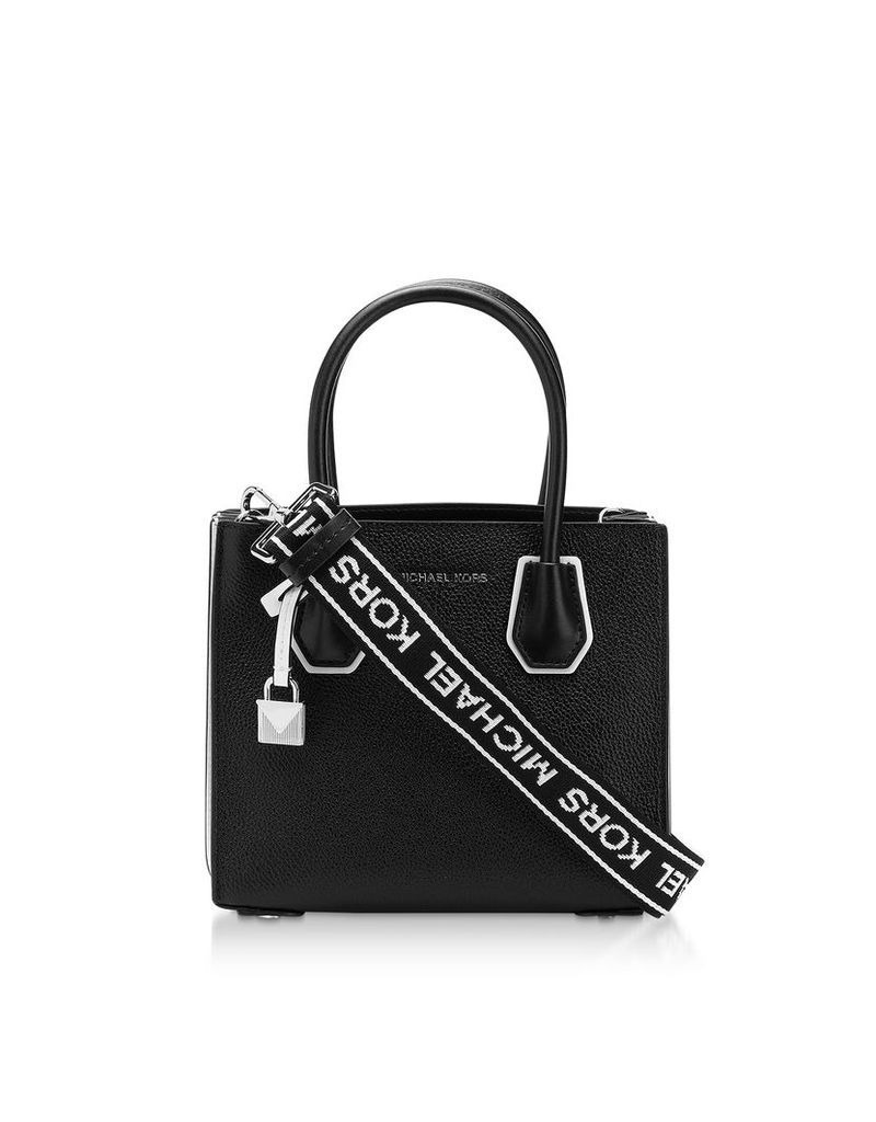 Michael Kors Designer Handbags, Black & White Mercer Medium Messenger Bag