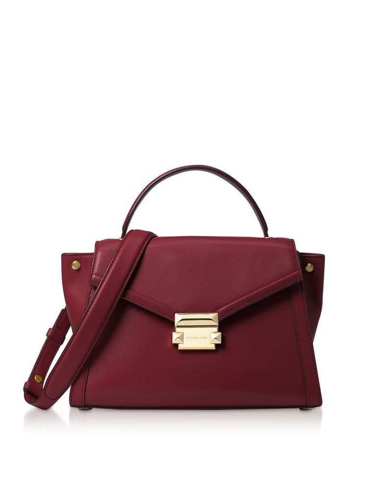 Michael Kors Designer Handbags, Oxblood Leather Whitney Medium Top-Handle Satchel Bag
